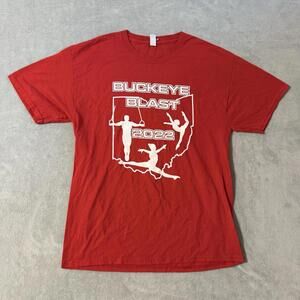 Buckeye Blast 2022 Gymnastics Shirt Red L Ohio State Club Jerzees Tee Unisex